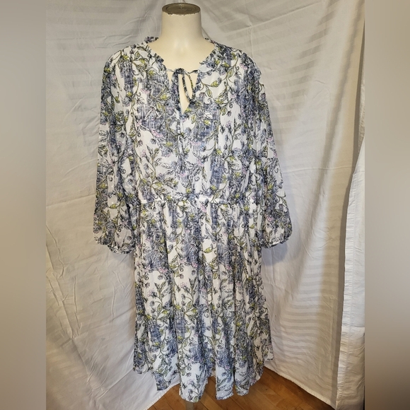 Torrid White and Multicolor Patterned Dress, Size 3 - Picture 1 of 5